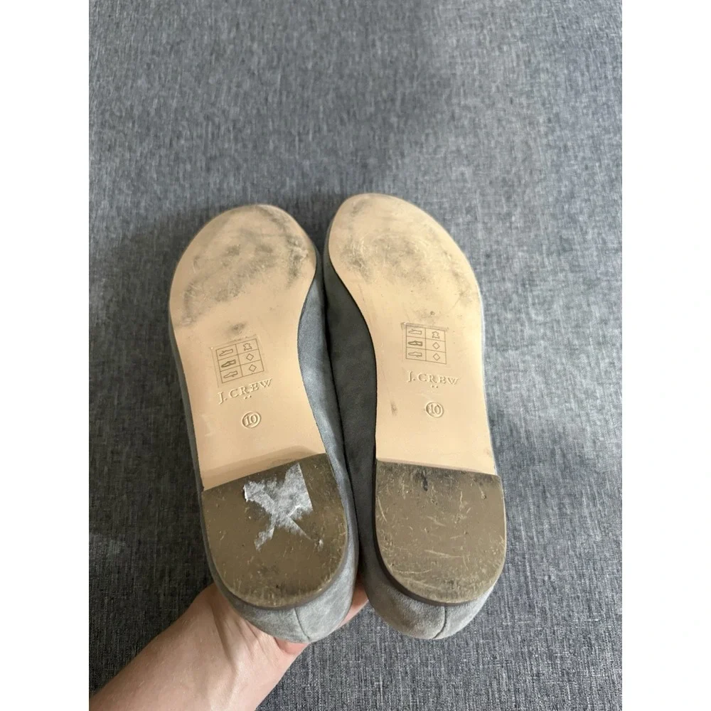 J. Crew Gray Cora Suede Leather Tassel Loafer Sz 10